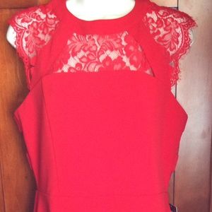 Red lace dress